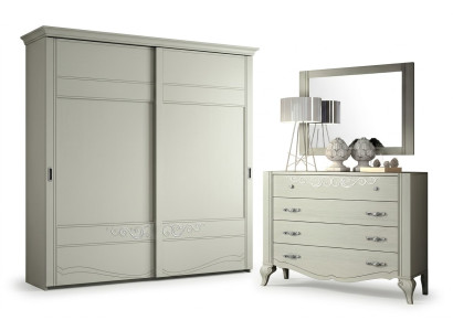 Kommode Spiegel Schrank Kommoden Regal Konsole Möbel Holzschrank Italy Set 2tlg.