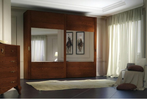 Schrank Kleiderschrank Regal Aufbewahrungs Garderobe Modern Spiegel Holz Design