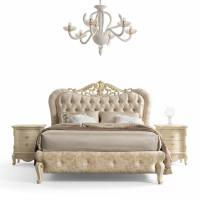 Luxus Chesterfield Bett Betten Polsterbett Doppel Italienisches Schlafzimmer Neu