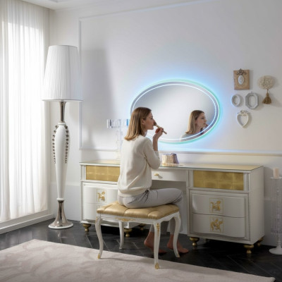 Luxus Set Schminktisch Spiegel XXL Konsole Kommode Schlafzimmer Modern Komplett