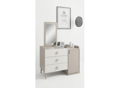 Kommode mit Spiegel Kinderzimmer Modern Möbel Holz Design Jugendzimmer Weiß Neu