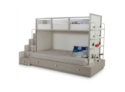Etagenbett Hochbett Spielbett Kinderbett mit Schubladen Modern Holz Massiv Neu
