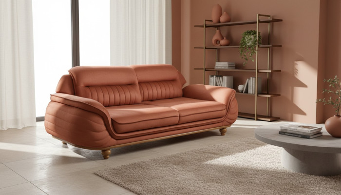 Sofa 3 Sitzer Möbel Stoff Dreisitzer Sofas Wohnzimmer Klassisches Stil