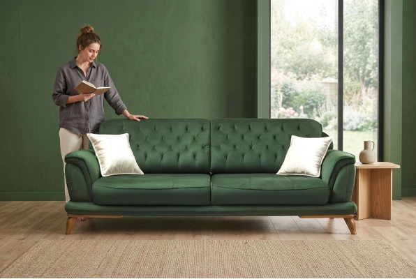 Sofa 3 Sitzer Klassische Couchen Luxus Möbel Sofas Stoff Couch