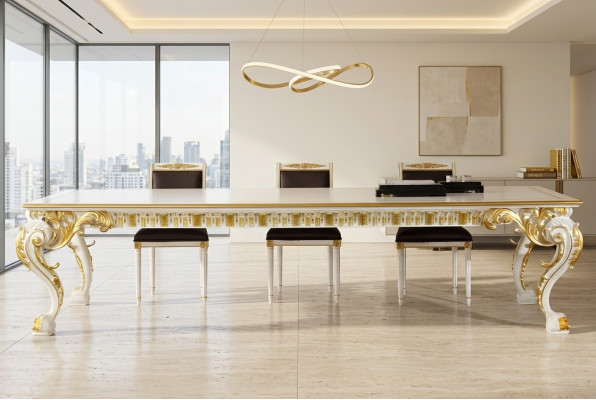 Esstisch Esszimmer Wohnzimmer Holz Tisch Design Möbel Massivholz Tische Italien