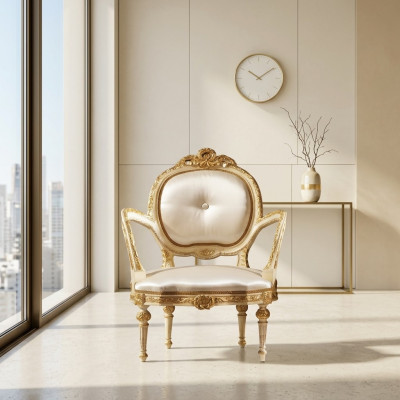 Esszimmer Stuhl Sessel Polster Möbel Klassische Italien Einrichtung Thron Neu