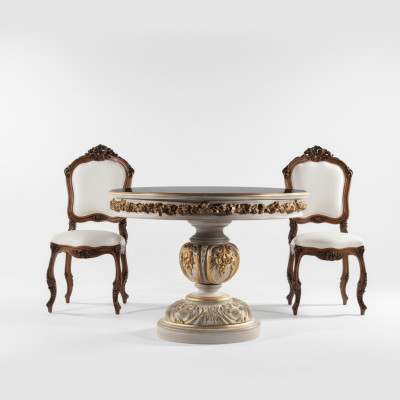 Esstisch Tische Runde Möbel Esstisch Luxus Rund Tisch Massiv Holz Italien Barock