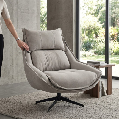 Drehbarer Sessel Luxus Ohrensessel Loft Möbel Design Stuhl Einsitzer Sofa Couch
