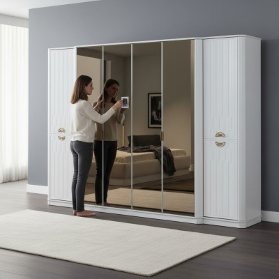 Kleiderschrank Spiegel Holzmöbel Schränke Italien für Schlafzimmer