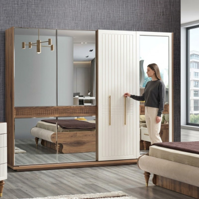 Kleiderschrank Schrank Luxus Holz Schränke Möbel Design Schlafzimmer