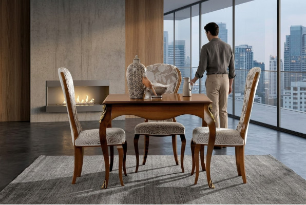 Komplett Set Esstisch 4x Stühle Esszimmer Set Ess Gruppe Holz Tisch Tische 5tlg