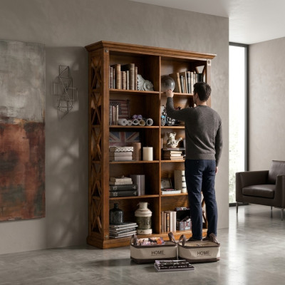 Bücherschrank Schrank Regal Echtholz Möbel Vitrine Büro Einrichtung Schränke Neu