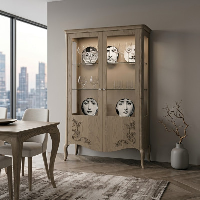 Wohnzimmer Anrichte Glas Schrank Vitrine Esszimmer Anrichte Holz Schränke Möbel