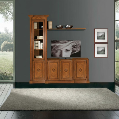 Schrank Vitrine Holz Wohnzimmer Möbel TV Schrankwände Moderne Design Wohnwand
