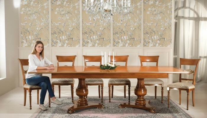 Komplett Set Esstisch + 6 Stühle Esszimmer Set Ess Gruppe Holz Tisch Tische 7tlg