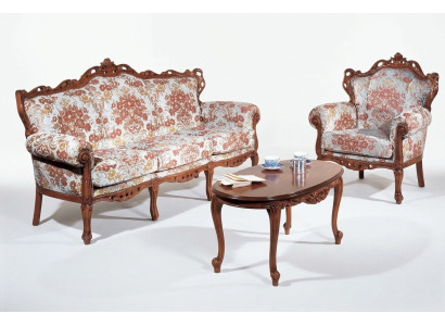 Italienische Sofagarnitur Klassische Sofa Couch Set Couchtisch 3tlg. Garnitur