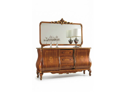 Sideboard mit Spiegel Anrichte Sideboards Holz Schrank Möbel Kommoden Braun Neu