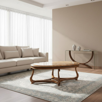 Ovaler Couchtisch Holz Tische Beistelltisch Wohnzimmer Italienische Möbel Tisch