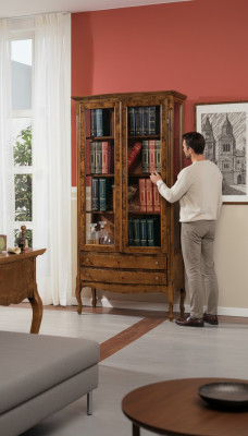 Wohnzimmer Vitrine Schrank Bücher Regal Anrichte Klassische Möbel Regale Holz
