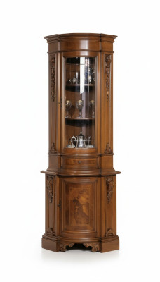 Eckvitrine Eckschrank Vitrine Schrank Holz Schränke Italienische Möbel Glas Neu