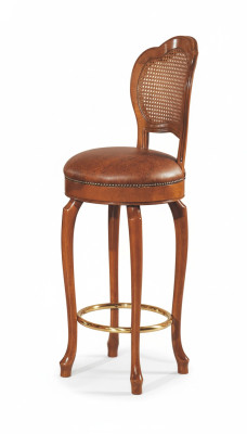 Barhocker Design Hocker Thekenhocker Bar Stuhl braun Leder Luxus Polsterung Bars