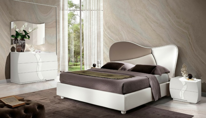 Schlafzimmer Bett Nachttisch Kommode Spiegel Luxus Garnitur Doppel Set 5tlg. Neu