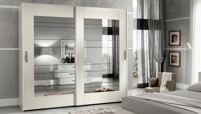 Luxus Kleiderschrank mit Schwebetüren Schlafzimmer Schrank Schränke Holz Modern