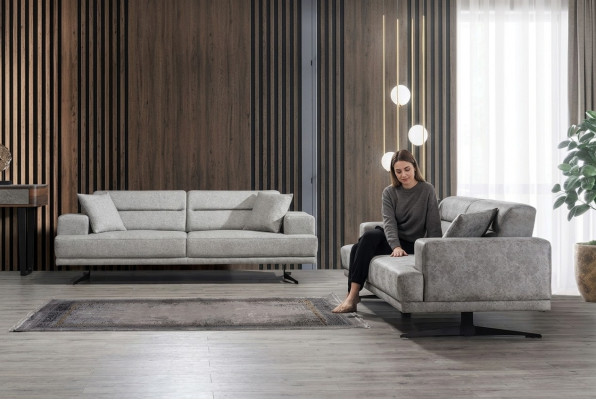 Sofagarnitur 3+3 Sitzer Garnitur Sofa Sofas Leder Polster Design Sitz Moderne
