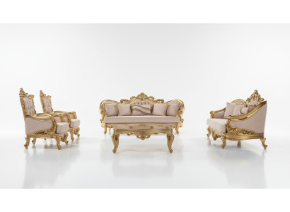 Sofagarnitur Sofa Sitzer Couchtisch Sessel Sofas Set Stoff Barock Sitz 5tlg. Neu