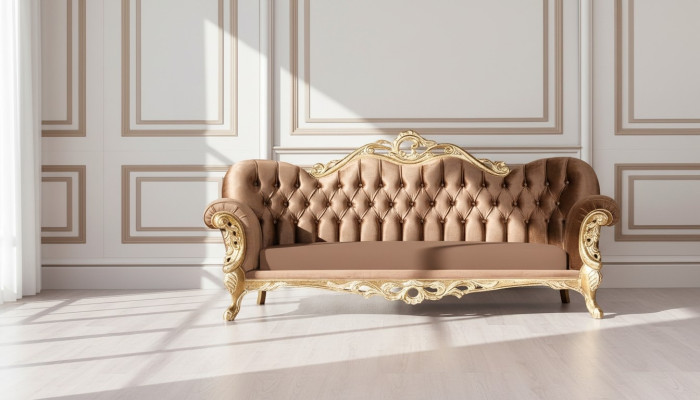 Luxus Dreisitzer Sofa 3 Sitzer Barock Rokoko Sofa Sofas Sessel Stoff Stil Möbel