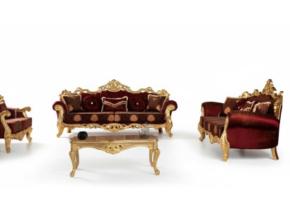 Sofagarnitur 3+3 Sitzer Luxus Set Dreisitzer Garnitur Sofas Stoff Barock Gruppe