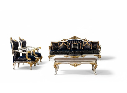 Gruppe Set Sofagarnitur 3+1+1 Sitzer 3tlg. Möbel Sofas Sessel Luxus Sitz Barock