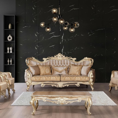 Sitz Dreisitzer Sofa 3 Sitzer Sofa Sofas Samt Stoff Stil Barock Rokoko Möbel Neu