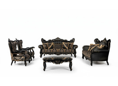 Luxus Garnitur Set 5tlg Sofagarnitur 3+3+1+1 Sitzer Couchtisch Sofa Sessel Sofas