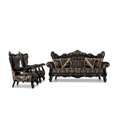 Sofagarnitur 3+1+1 Sitz Sofa Sessel Sofas Luxus Garnitur Stoff Wohnzimmer Möbel