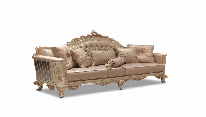 Sitz Dreisitzer Sofa 3 Sitzer Klassische Couch Sofas Stoff Stil Barock Samt Neu
