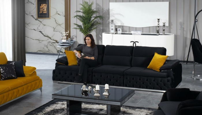 Italienischer Stil Sofa Polsterung Couch Dreifach 4 Sitzer Sofas Möbel Couchen