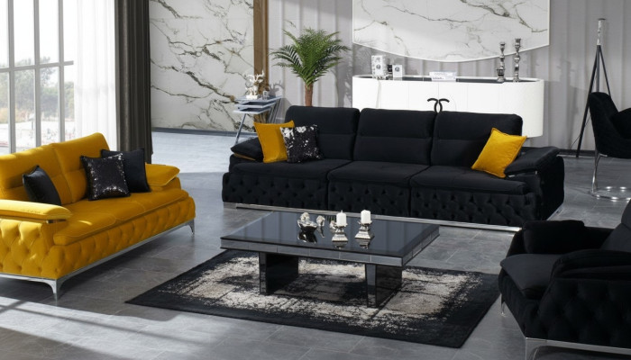 Italienischer Stil Sofa Polsterung Couch Dreifach 4 Sitzer Sofas Möbel Couchen