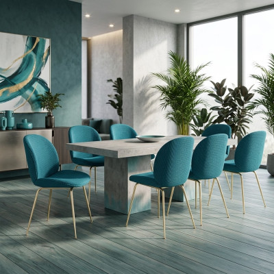 Grüne Sessel 6x Luxus Modern Esszimmer Stuhl Stühle Sitz Modern Holz