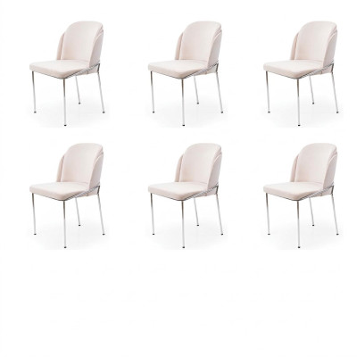 Stuhl 6x Ess Zimmer Stühle Sessel Lounge Design Möbel Edelstahl