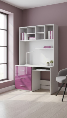 Schreibtisch Hochglanz Lila Tisch Büro Kinderzimmer Jugendzimmer Tische Neu