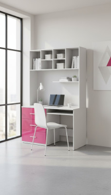 Schreibtisch Hochglanz Rosa Tisch Kinderzimmer Jugendzimmer Mädchen Tische Neu
