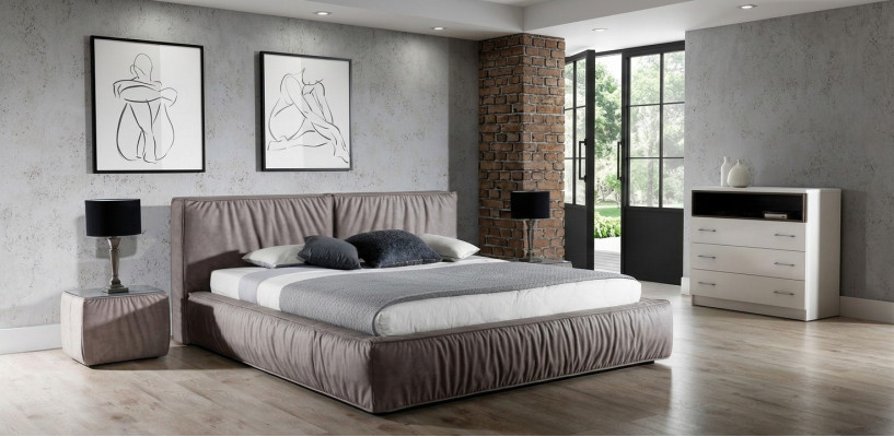 Schlafzimmer Set Braun Bett Nachttisch Elegantes Design Modern Holz Mobel 3tlg