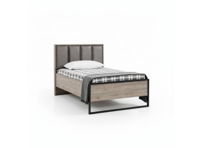 Loft Design Betten Schlafzimmer Bett Holz mit Polster Kopfteil Bettrahmen Neu