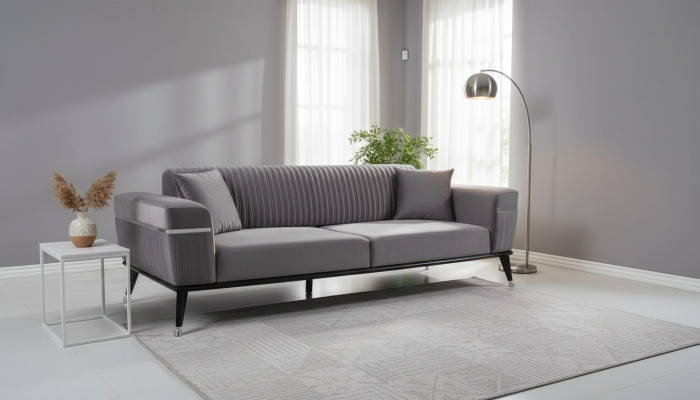 Luxus Wohnzimmer Couch Graue Couchen Sofa Möbel Grau Sofas Textil Einrichtung