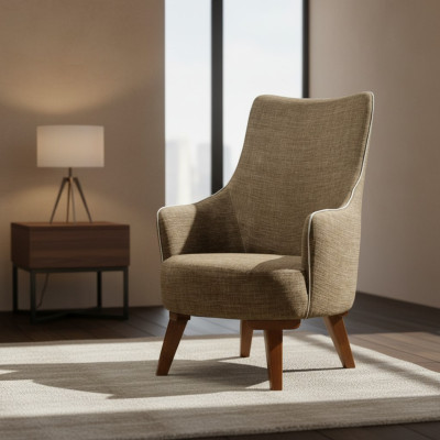 Luxus Moderne Sessel 1 Sitzer Design Wohnzimmer Polster Holz Möbel
