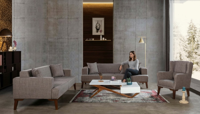 Luxus Sofagarnitur 3+3+1 Couch Sofa Polster Möbel im wohnzimmer