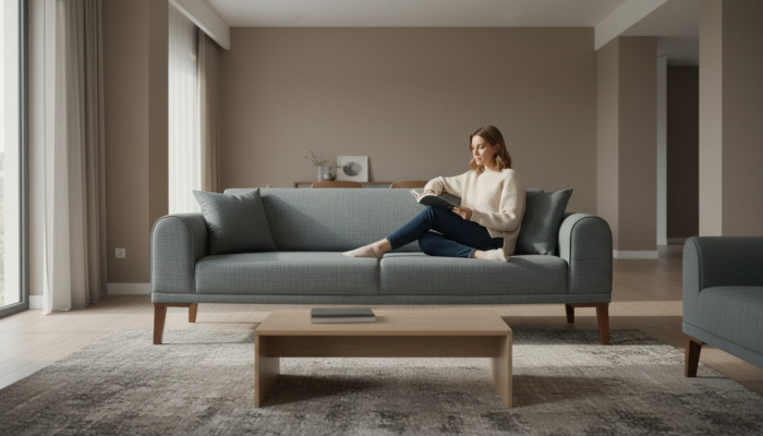 Luxuriös Modern Sofa 3 Sitzer Design sofa Dreisitzer Polster Holz