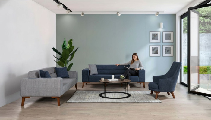 Sofas Moderner Garnitur 331 Sitz Textil komplette Garnituren Möbel