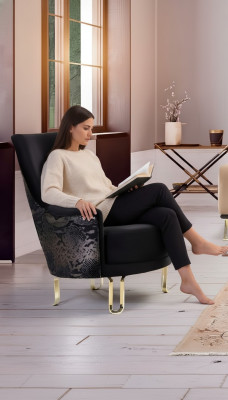 Luxus Design Sessel 1 Sitzer Textil Lounge Club Polster Möbel